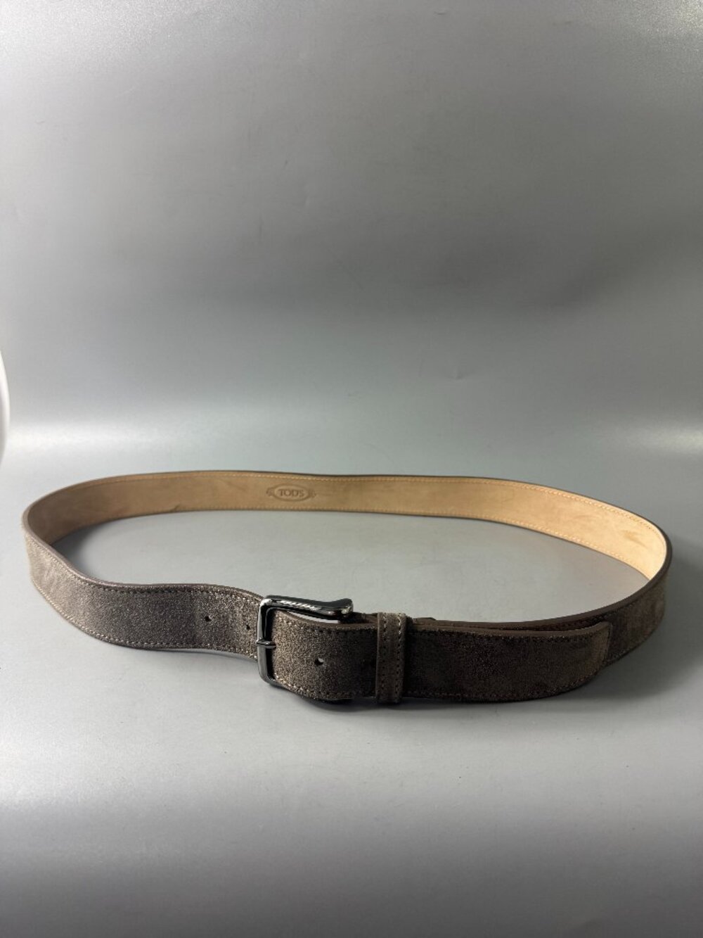 Tod's Gray Suede Belt, Men's Size 105